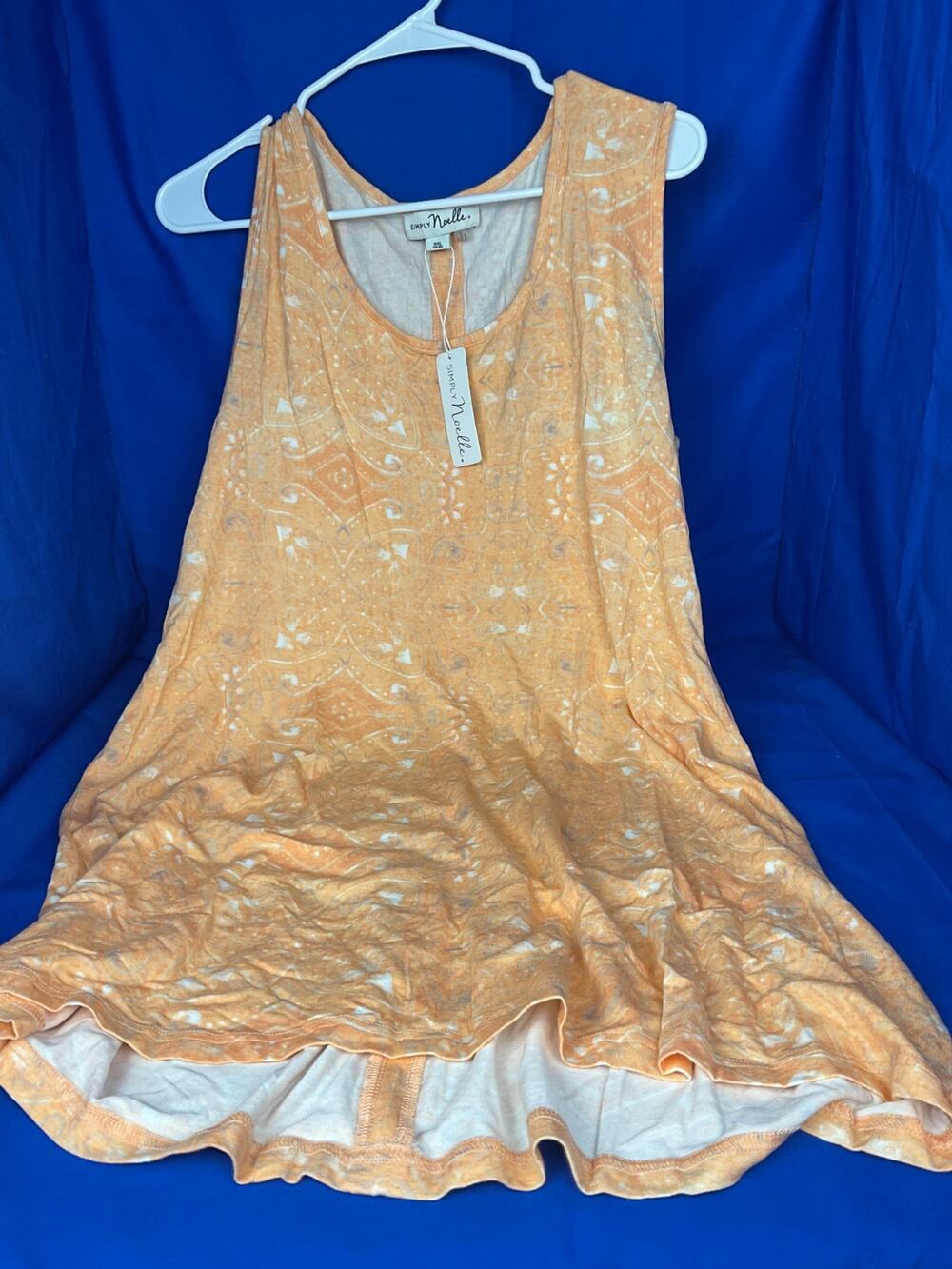 Simply Noelle Orange Overlay Tunic Tank Top Women’s Size XXL NWT